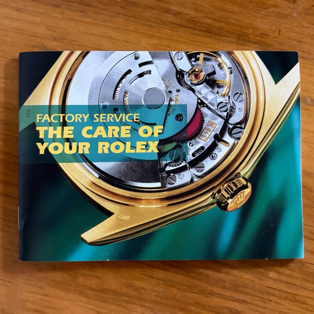 Rolex Factory Service Booklet Care Of Your Rolex